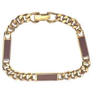 AVON 1970s VINTAGE TRAZARRA Bracelet gold Red Brown